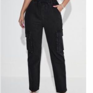 SHEIN sexy flap pocket cargo jeans black W31 L32